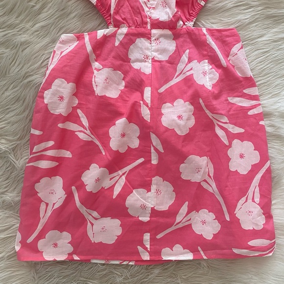 Sabo Skirt Pink White Floral Paraiso Cut Out Off The Shoulder Wendell Dress - Picture 10 of 12